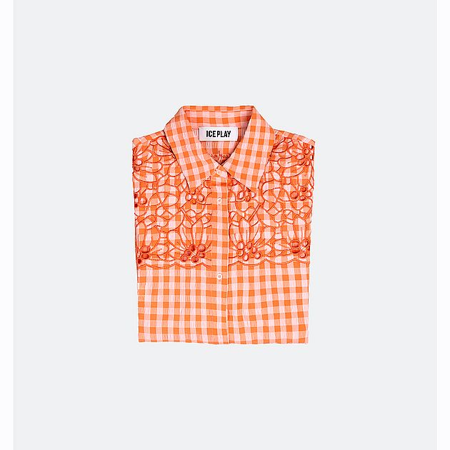 Camicia arancio e rosa iceplay per happy friday 