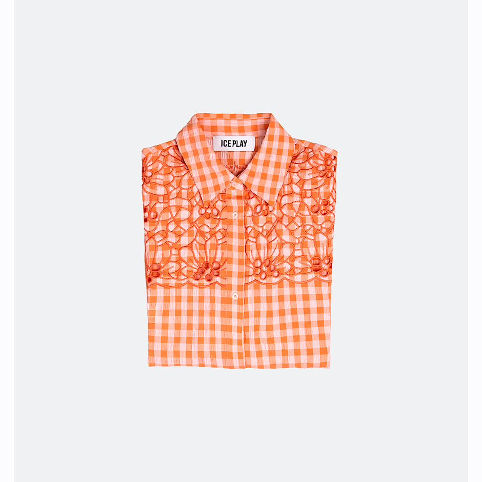 Camicia arancio e rosa iceplay per happy friday 